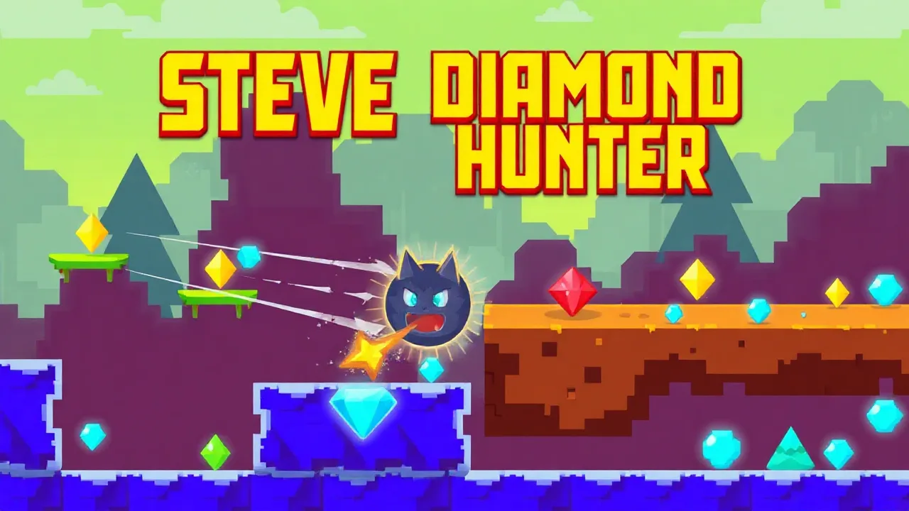 Collect Diamonds and Run in Steve Diamond Hunter image