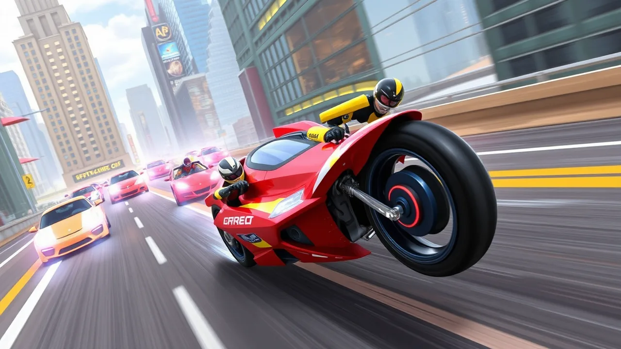 Racing Through the City in Superhero Transform Change Race image